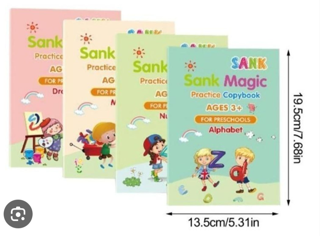 Pack de 4 Cuadernos Mágicos Caligrafía Montessori