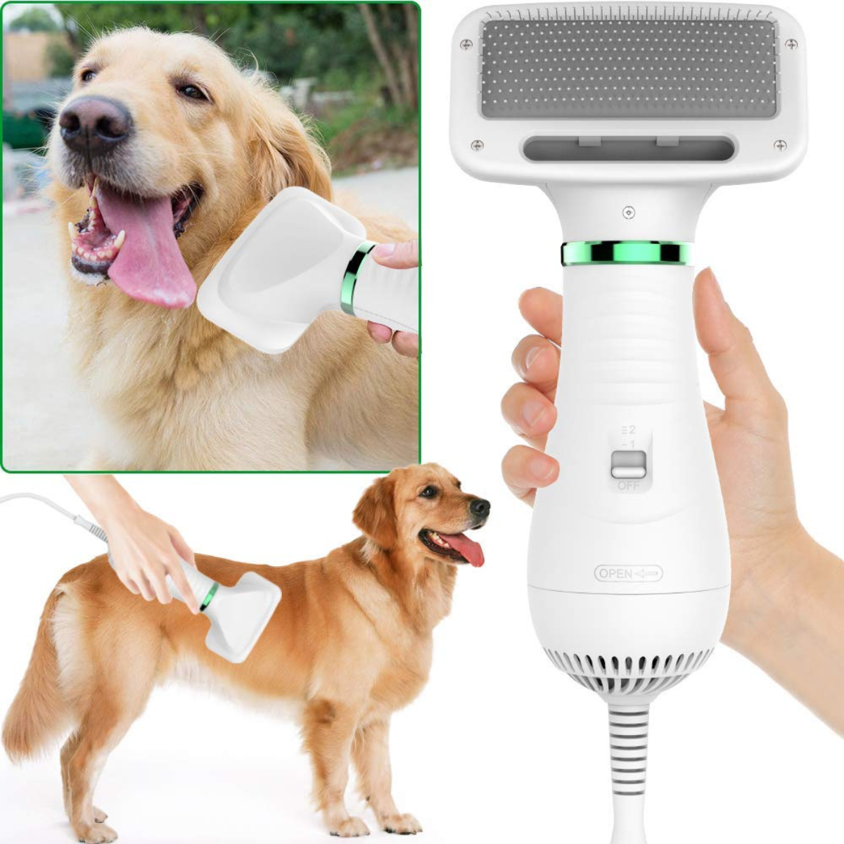 Groom2 Pro®️ El Secador Cepillo 2 en 1 que Seca y Peina a tu Mascota al Mismo Tiempo