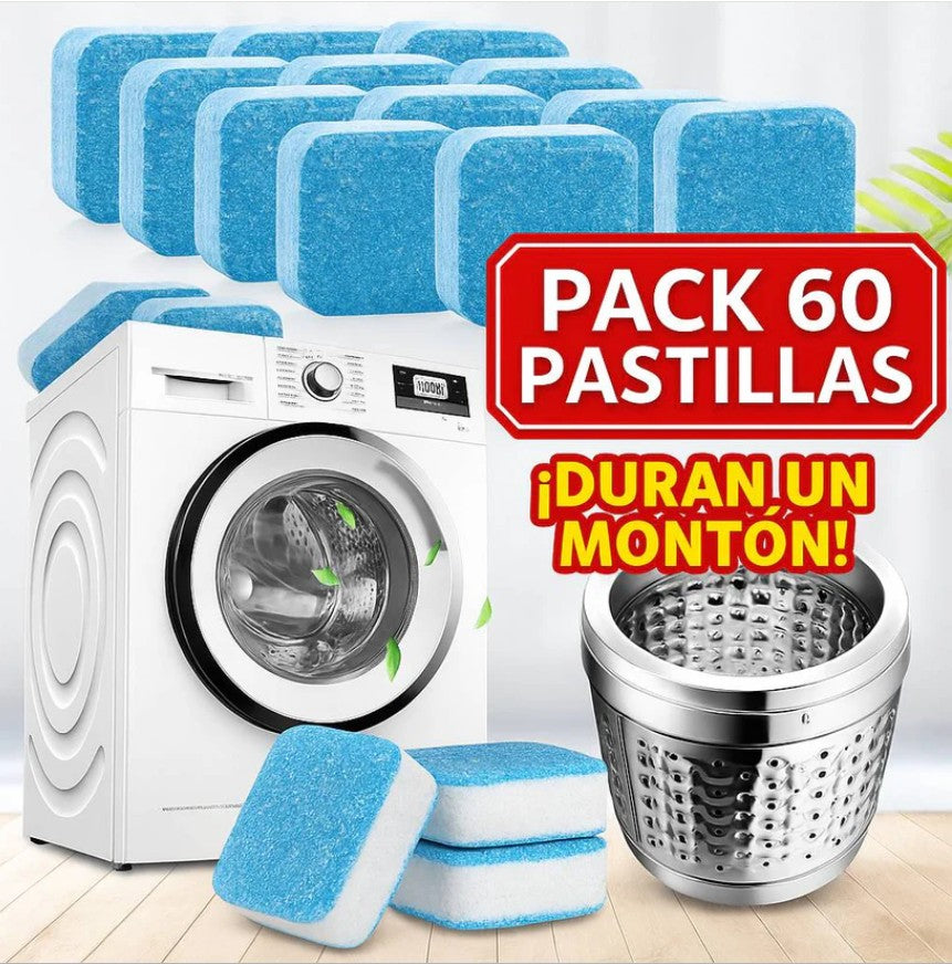 Pack 60 Pastillas Limpia Lavadora