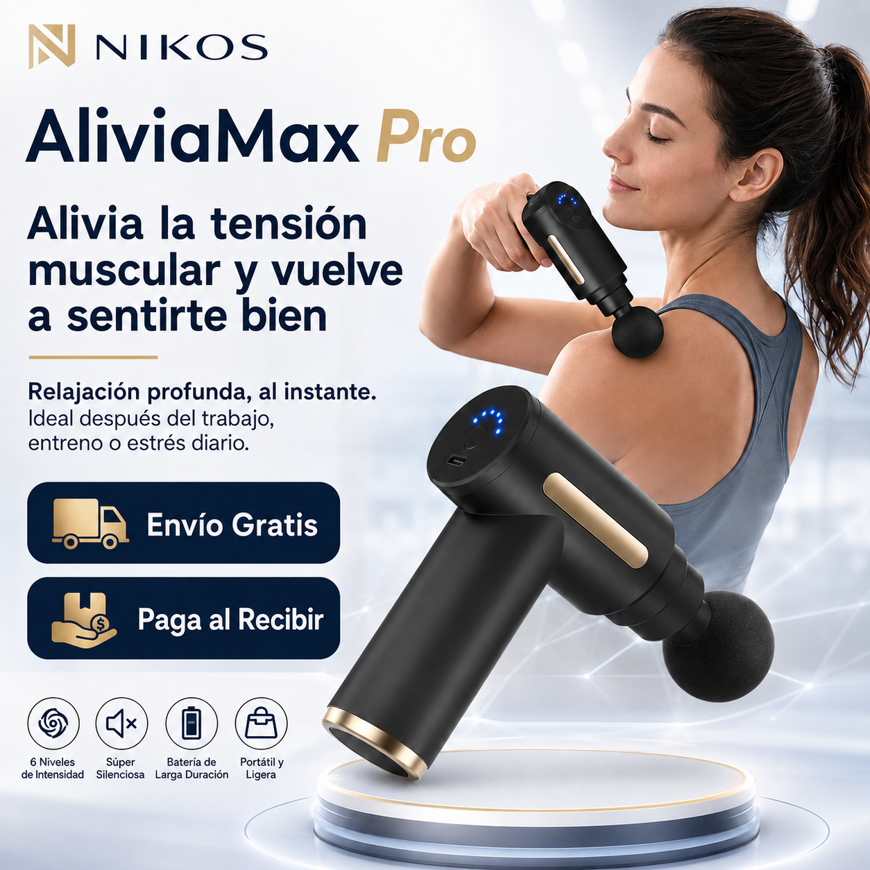 Pistola Masajeadora Premium AliviaMax Pro