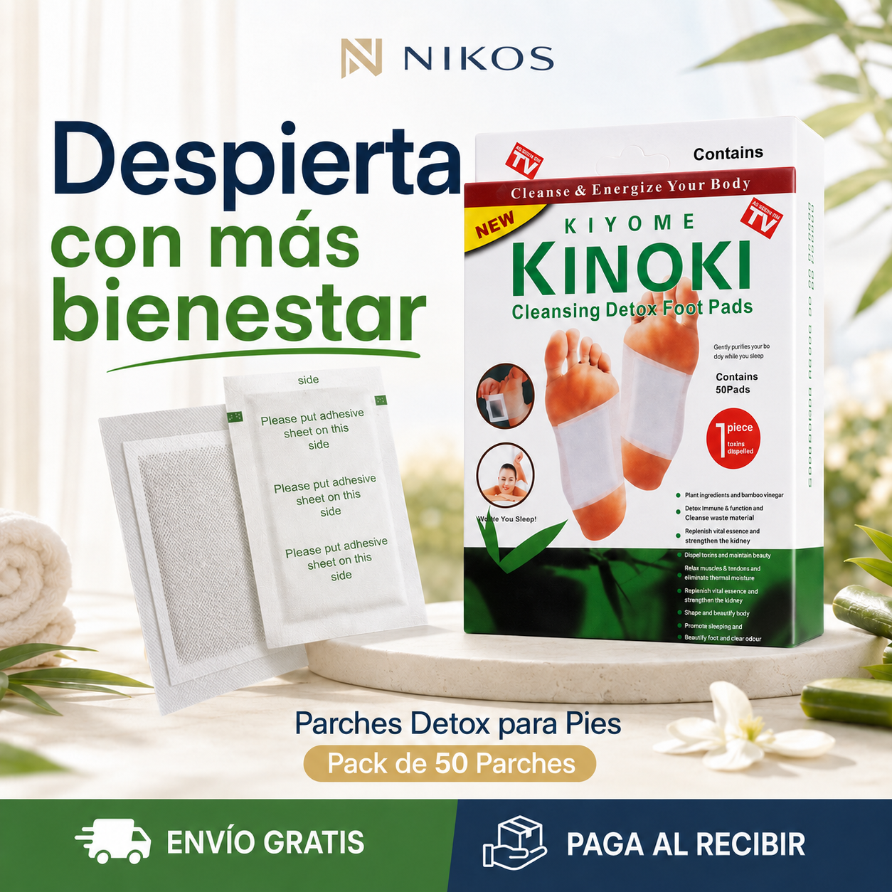 Parches de Bienestar con Jengibre y Bambú — Ritual Nocturno (Pack 50 unidades)