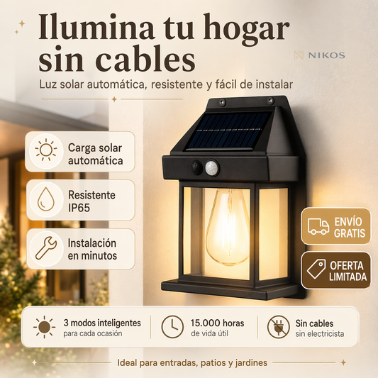 2 Lámparas de pared solar para exteriores