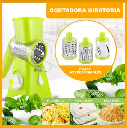 Rallador Cortador Multifunción con 3 Cuchillos de Acero Inoxidable