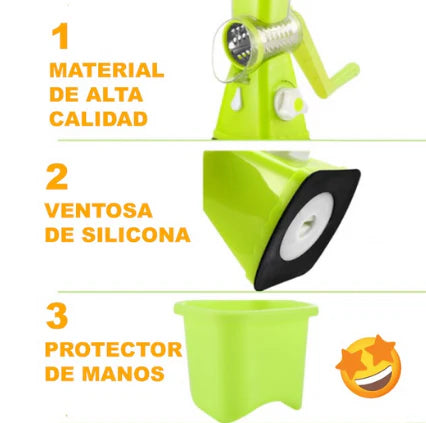 Rallador Cortador Multifunción con 3 Cuchillos de Acero Inoxidable